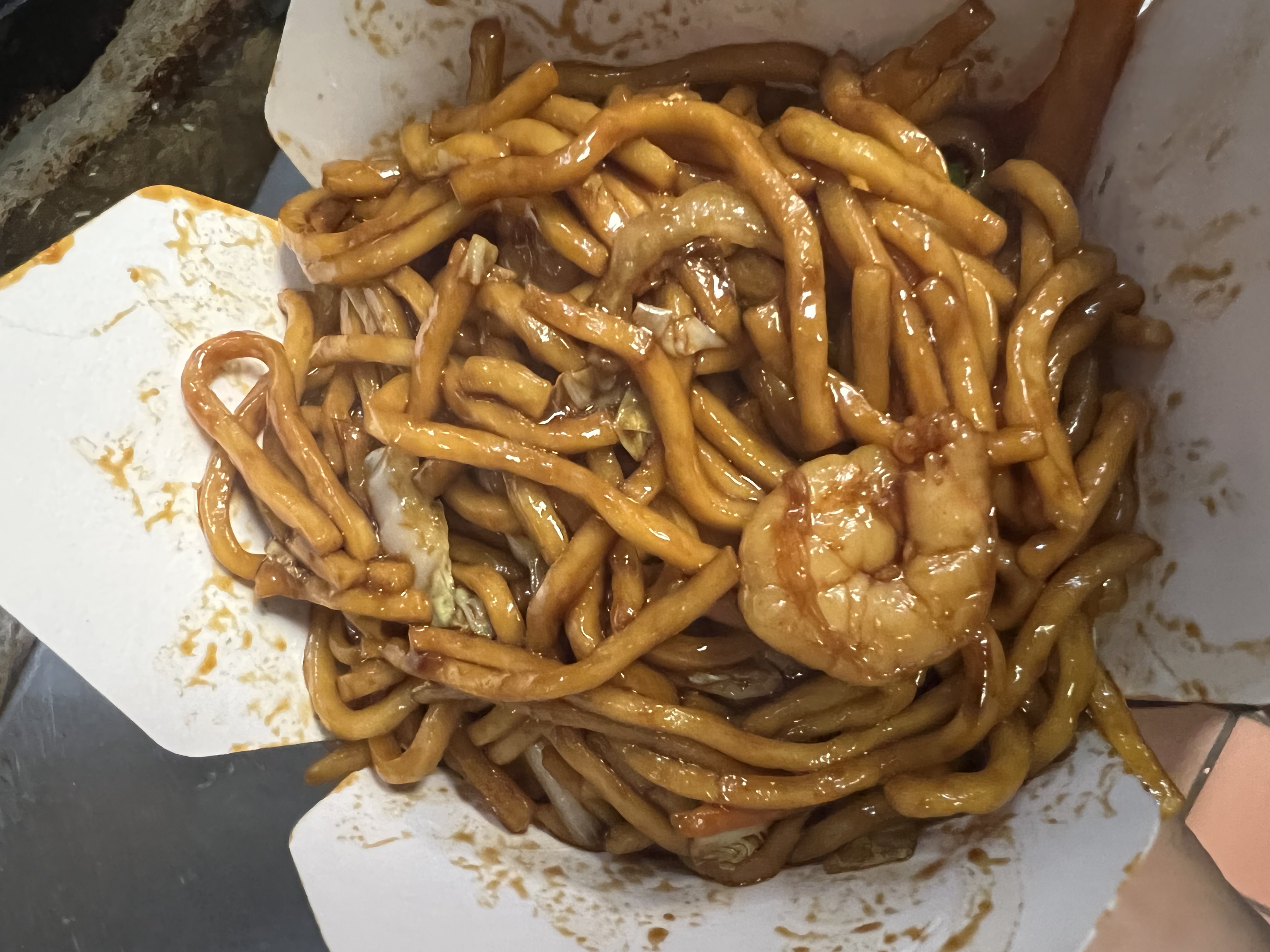 Order 44. Shrimp Lo Mein food online from Oriental Chinese Restaurant store, Lancaster on bringmethat.com
