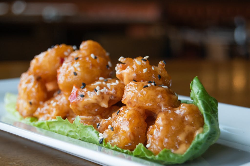 Order Bada Bang Shrimp - Plate food online from Cinder Bar store, Clarksboro on bringmethat.com