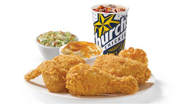 Order 3 Pieces Mixed Chicken Combo food online from Churchs Chicken store, Chicago on bringmethat.com