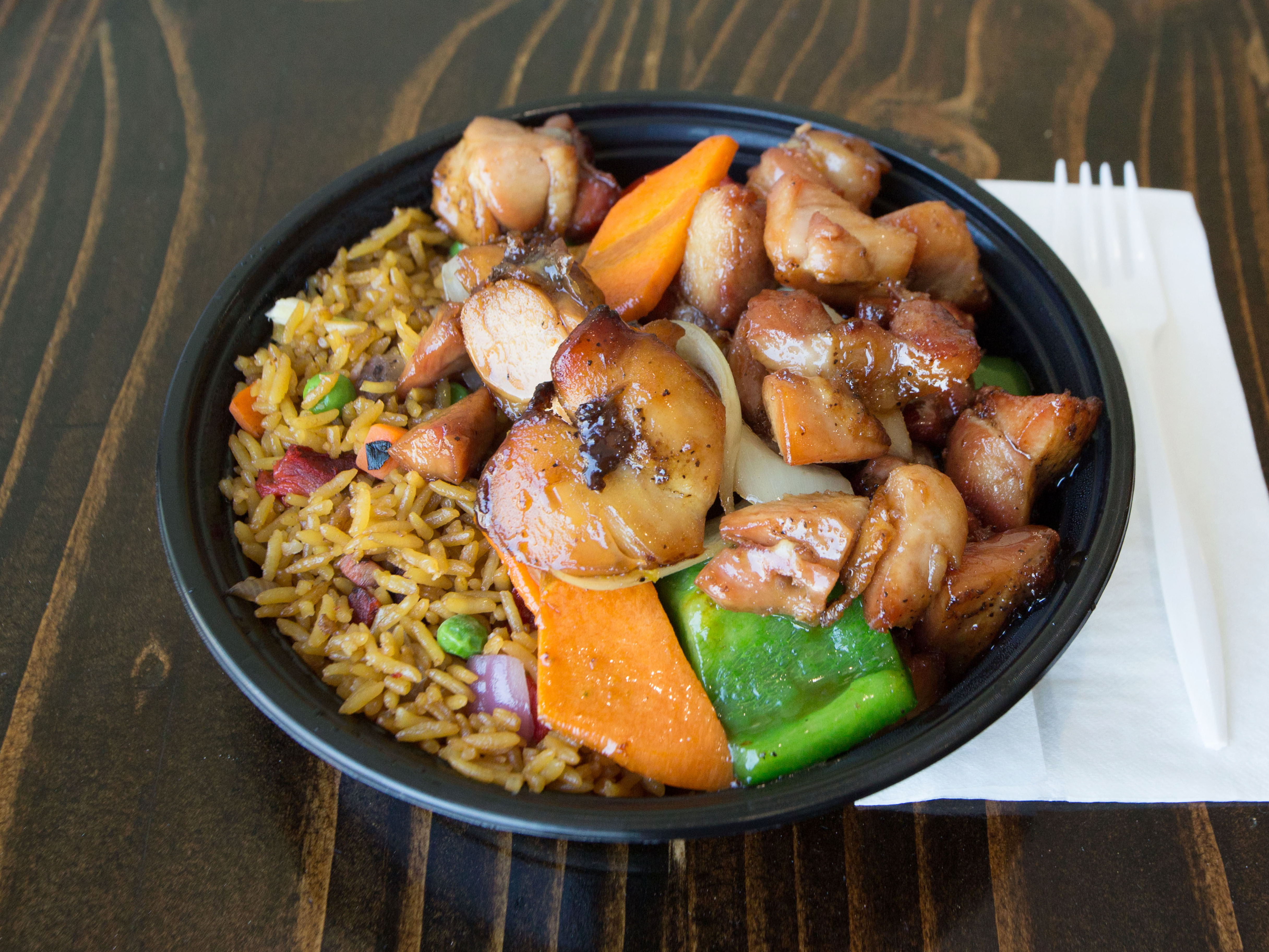 Order 11. Bourbon Chicken Dinner Special food online from Lucky Stars Asian Cuisine store, Hartford on bringmethat.com