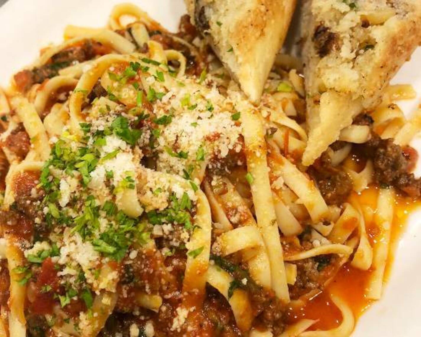 Order Fettuccini Bolognese food online from Flancers store, Mesa on bringmethat.com