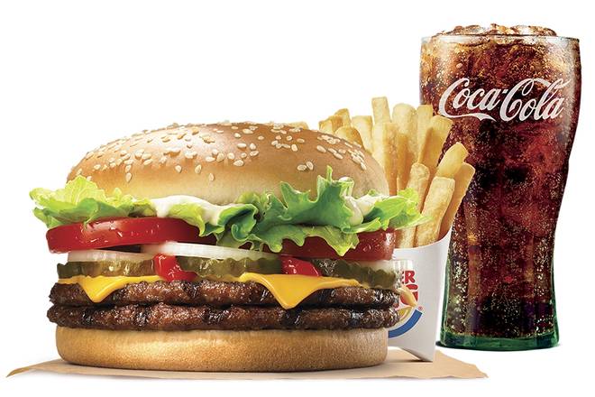 Order Double Whopper with Bacon & Cheese Combo food online from Burger King store, Flagstaff on bringmethat.com