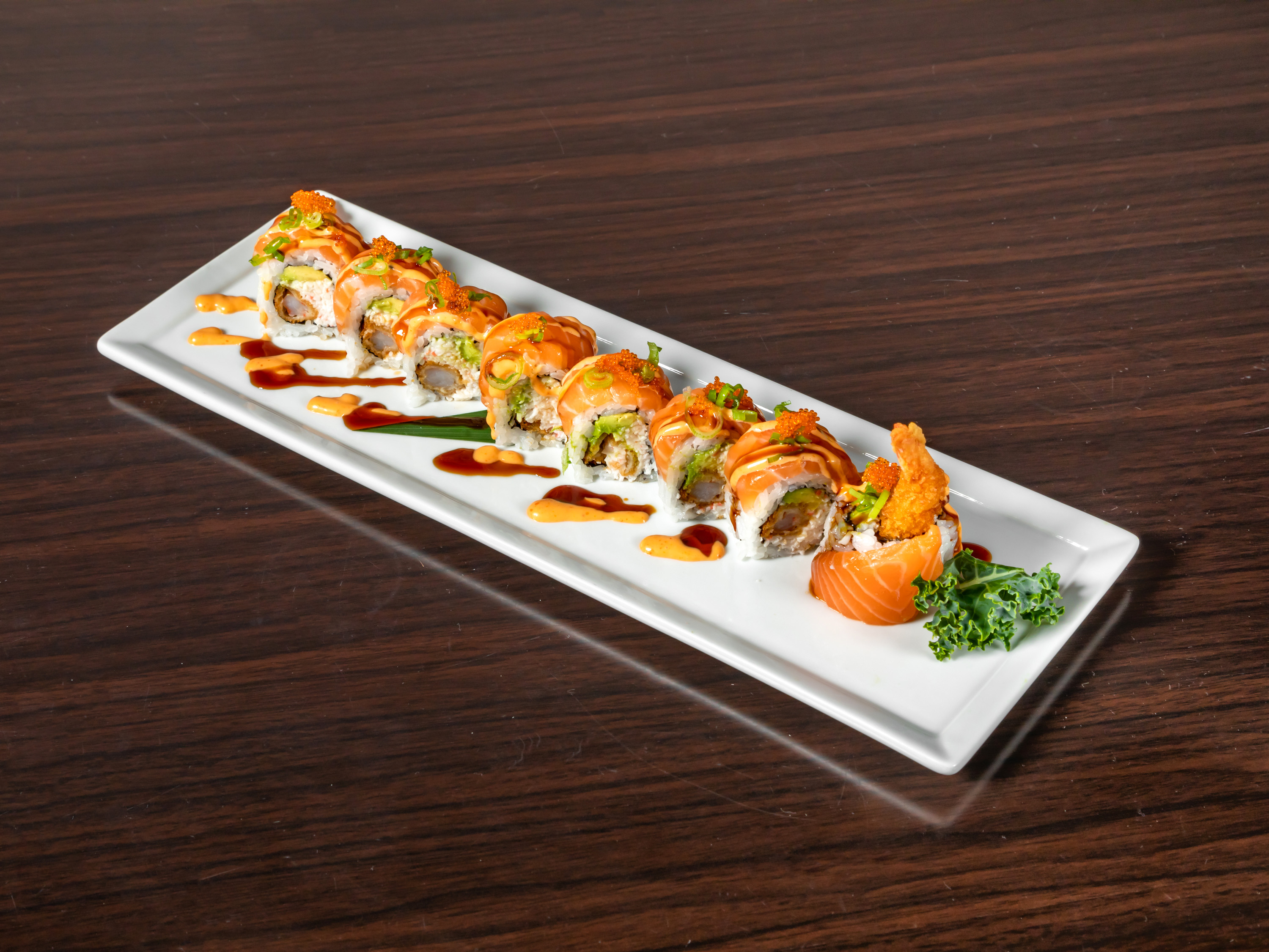 Order Salmon Train Roll food online from Hotto Sushi store, Orange on bringmethat.com