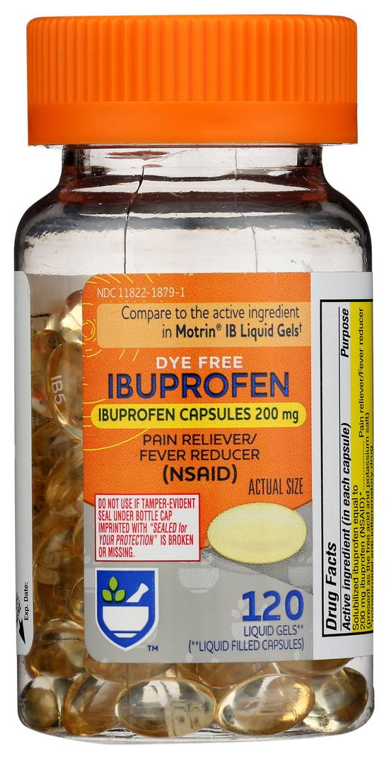 Order Rite Aid Ibuprofen Dye Free Liquid Gels (120 ct) food online from Rite Aid store, Lockport on bringmethat.com