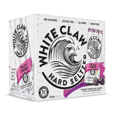 Order White Claw Black Cherry, 6pk-12oz can hard seltzer (5.0% ABV) food online from Mimi Liquor store, Joliet on bringmethat.com