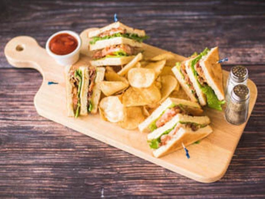Order Grilled Chicken Club Sandwich - Sandwich food online from Pat Pizza store, Wilmington on bringmethat.com
