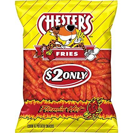 Order Chester'S Flamin' Hot Fries Flavored Corn & Potato Snacks food online from Exxon Food Mart store, Port Huron on bringmethat.com