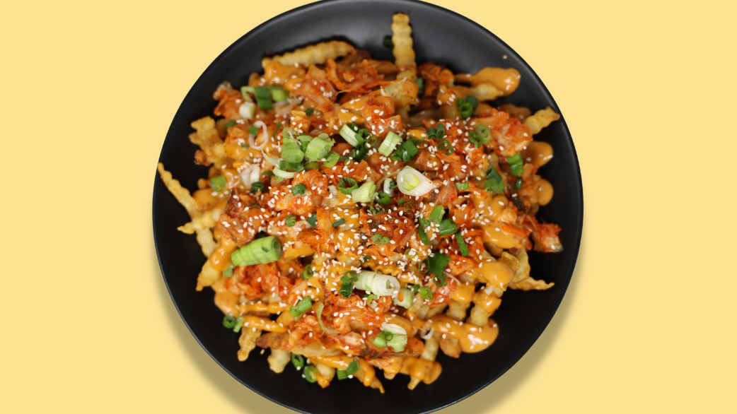 Order (L) Kimchi Fries food online from Baod Up store, Sunset Valley on bringmethat.com