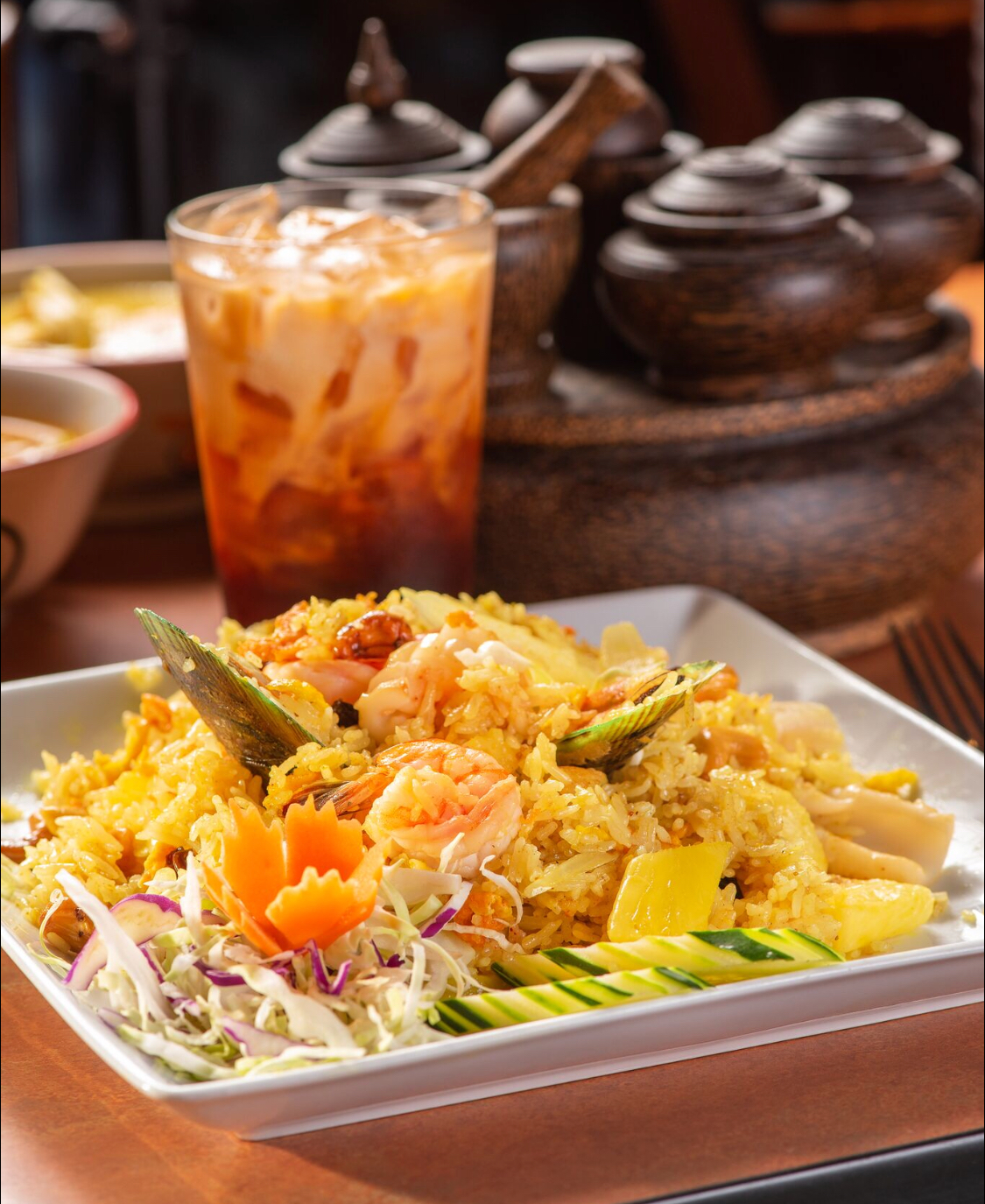 Order Pineapple Fried Rice food online from Kao Sarn Thai Cuisine store, Richmond on bringmethat.com