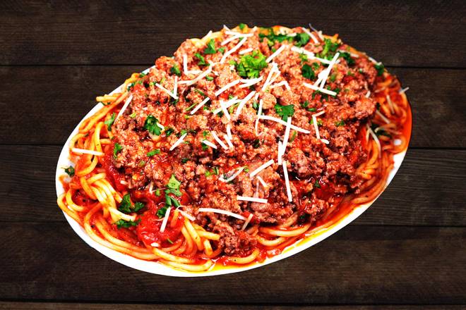 Order Spaghetti W/ Meat Sauce food online from Pizza express store, San Jose on bringmethat.com
