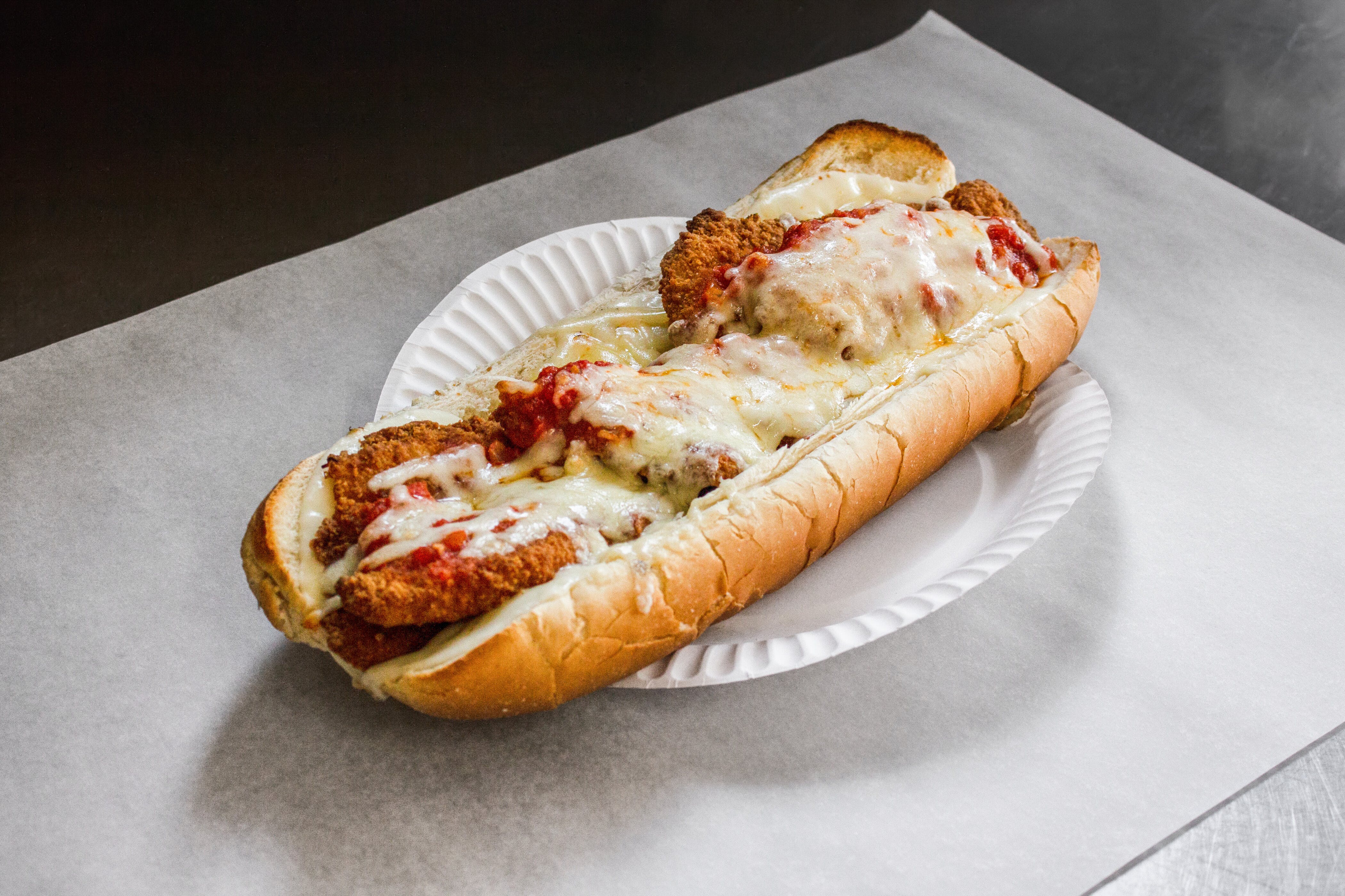 Order Chicken Parmesan Sub - Small food online from Town House Of Pizza store, Westminster on bringmethat.com