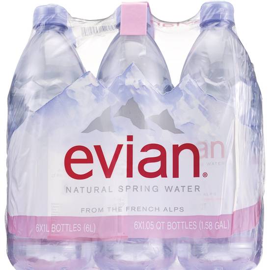 Order Evian Drinking Water SPRING Single 6-Pack of 1 Liter Bottles food online from Cvs store, WEST COVINA on bringmethat.com