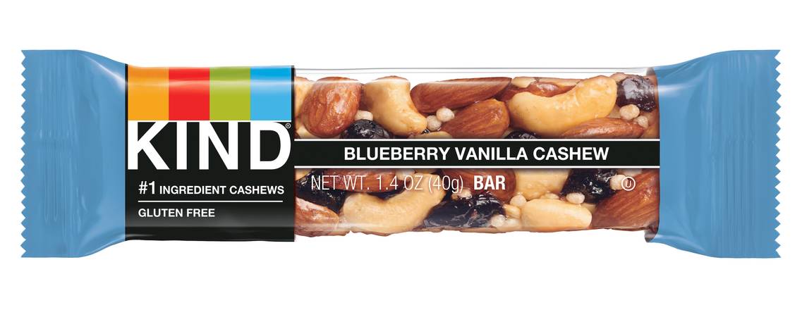 Order Kind Bar, Blueberry Vanilla Cashew food online from Cvs store, MONTEZUMA on bringmethat.com