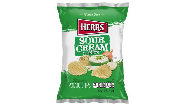 Order Herrs Sour Cream & Onion Ripple 2.75oz food online from Quickchek store, Franklin on bringmethat.com