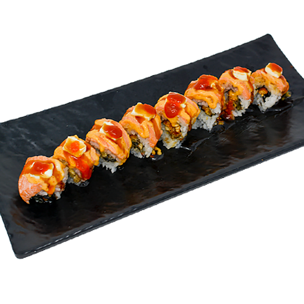 Order Philly Cheese Salmon Roll food online from Hikari Sushi store, San Francisco on bringmethat.com