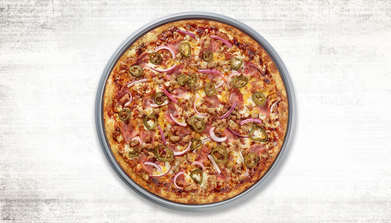 Order Spicy BBQ Piggy Pizza food online from Pasqually Pizza & Wings store, Sterling on bringmethat.com