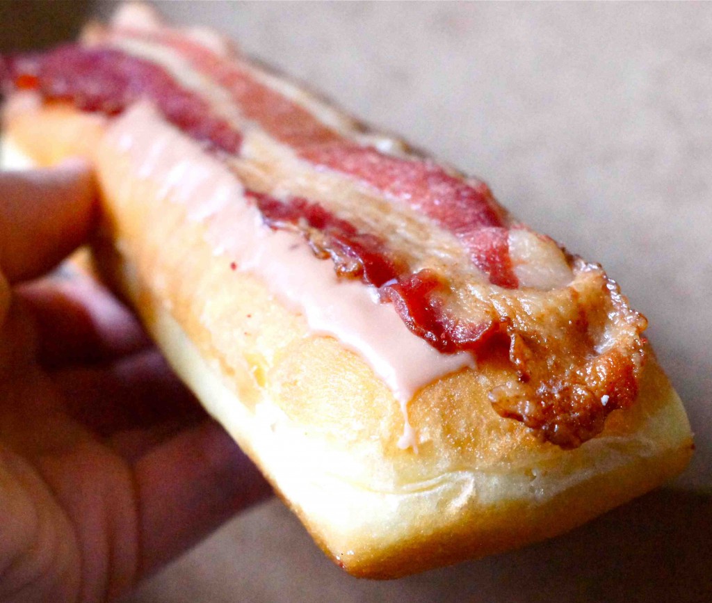 Order Maple Bacon Long John food online from Daylight Donuts store, Hilliard on bringmethat.com