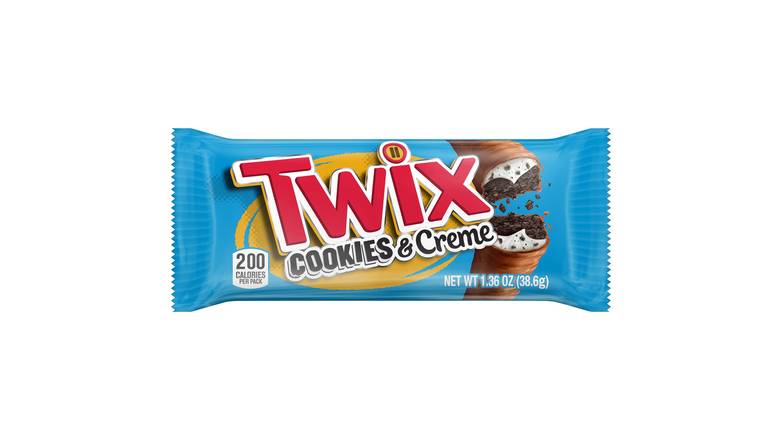 Order Twix, Cookies & Creme Chocolate Cookie Bar Candy food online from Trumbull Mobil store, Trumbull on bringmethat.com