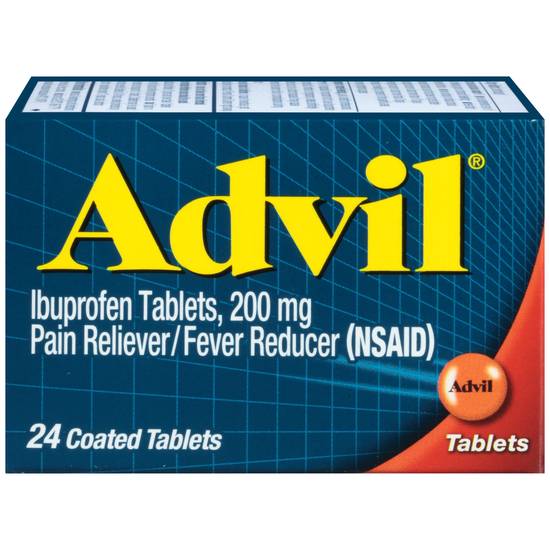 Order Advil Pain Reliever And Fever Reducer Coated Tablets 200Mg 24 Ct food online from Pepack Sunoco store, Peapack on bringmethat.com