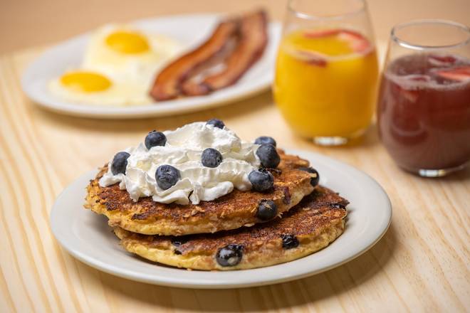 Order Blueberry Cobbler Pancakes food online from Eggs Up Grill store, Boiling Springs on bringmethat.com