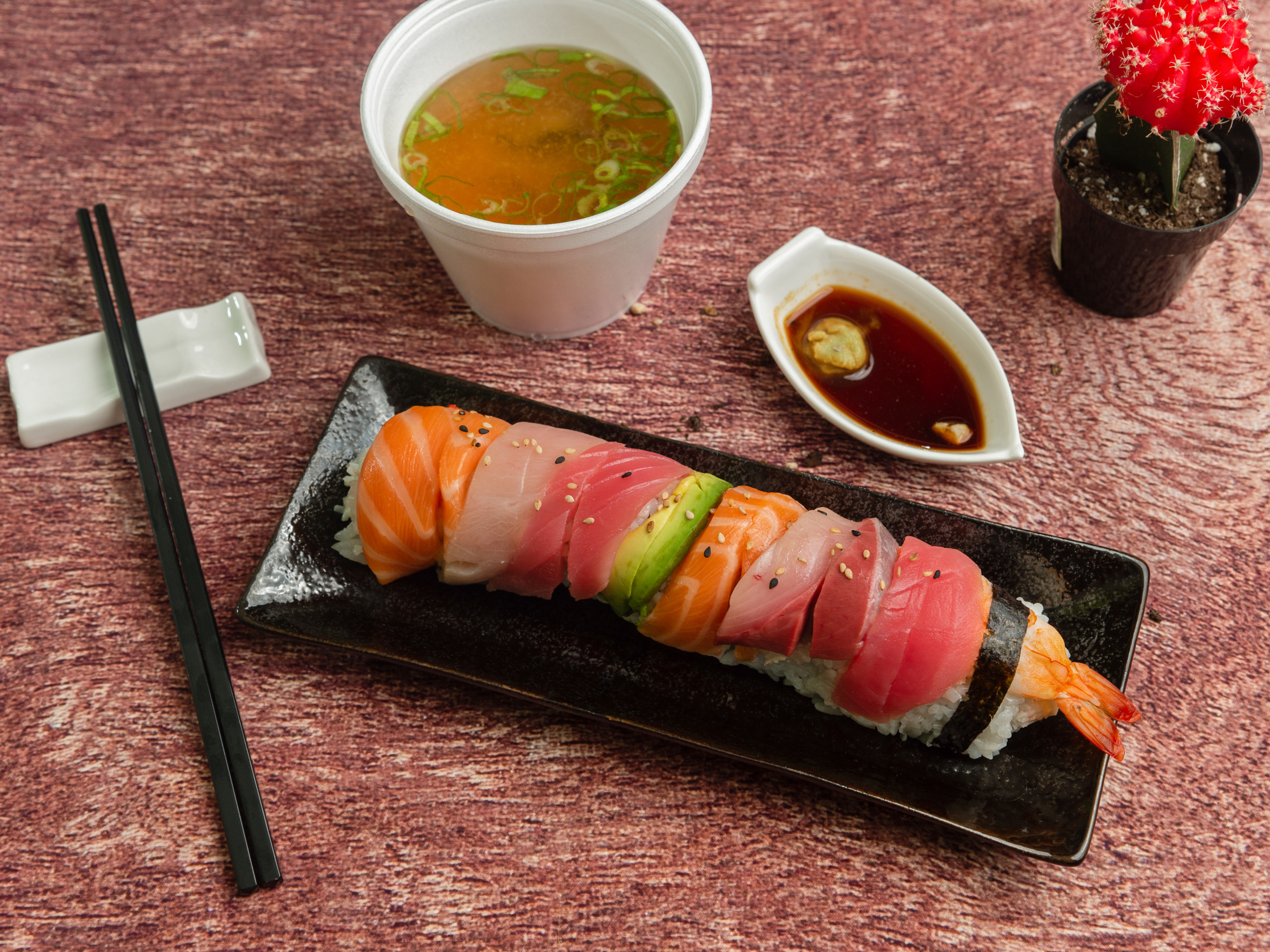 Order Rainbow Roll food online from Yasai Japanese Grill store, Irvine on bringmethat.com