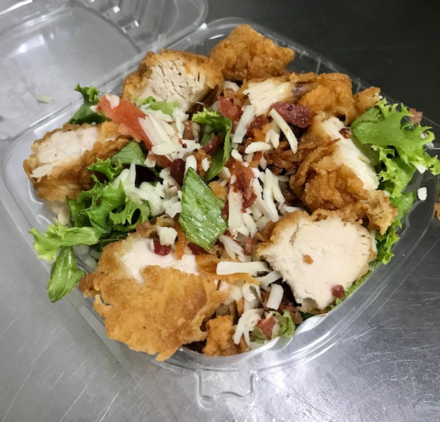 Order A Fried Chicken Tender Salad and 1 Sauce food online from Sunoco Midwest Clean Fuel store, Crawfordsville on bringmethat.com