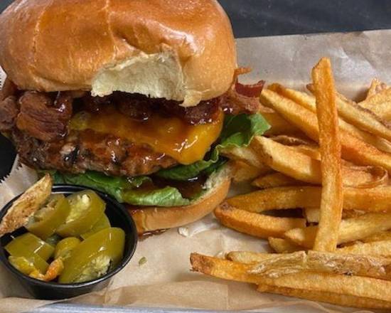 Order The Quarter Texas Burger food online from The Quarter Bar & Grill store, Addison on bringmethat.com