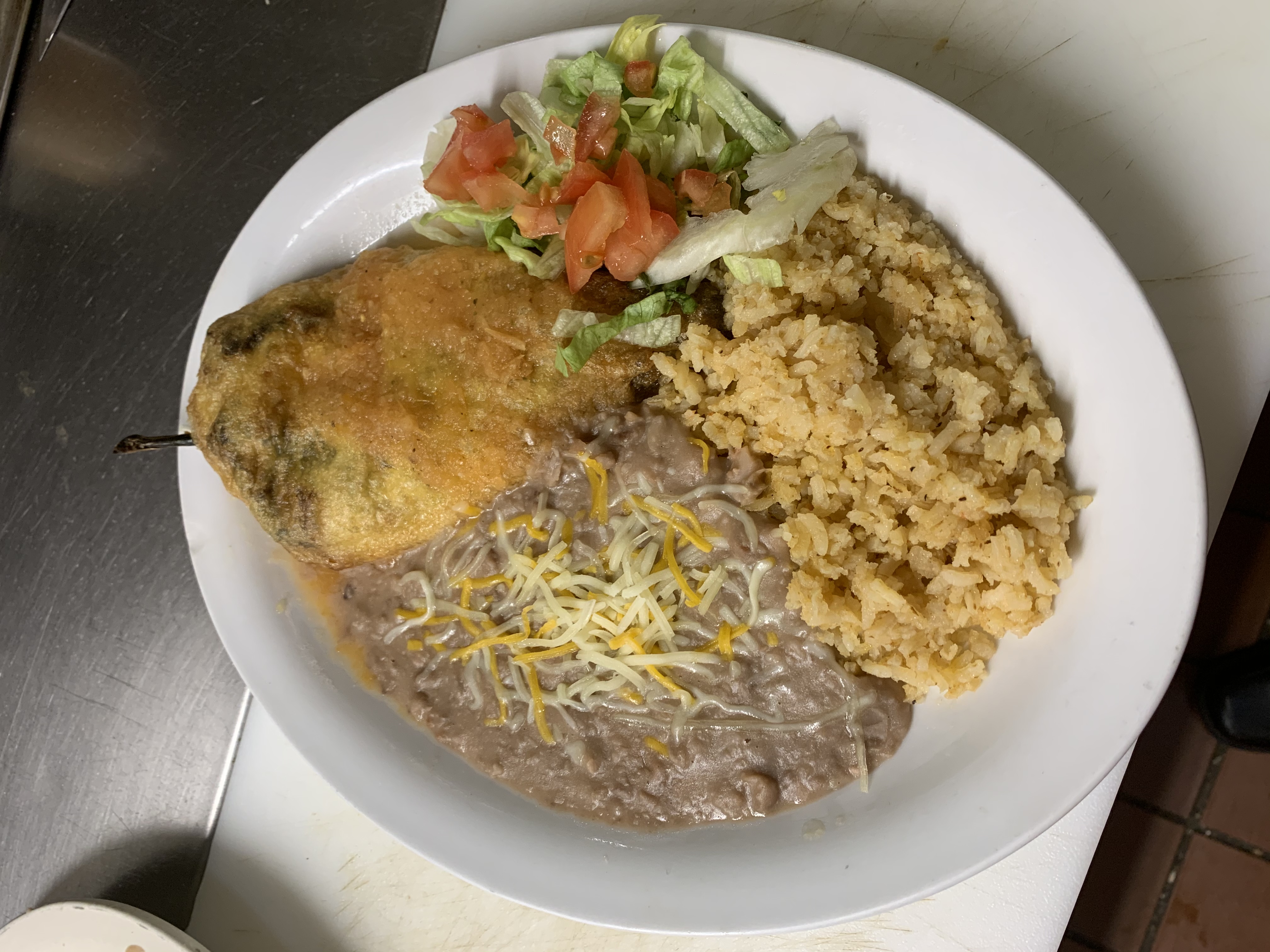 Order Chile Relleno Plate food online from Benny Mexican Kitchen At Earls Castle store, Bullhead City on bringmethat.com