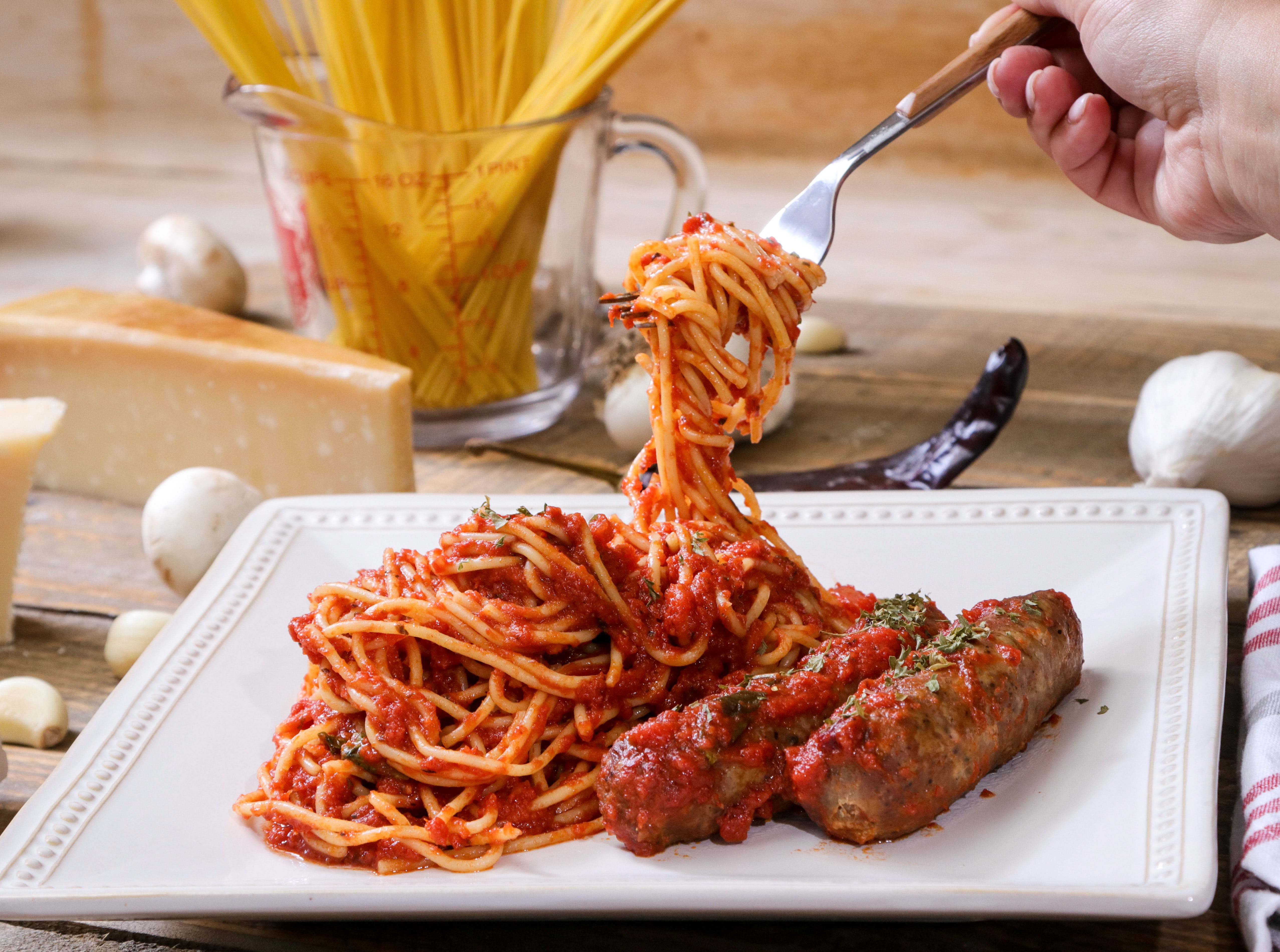 Order Pasta with Sausage - Pasta food online from Ameci Pizza & Pasta store, Canyon Country on bringmethat.com
