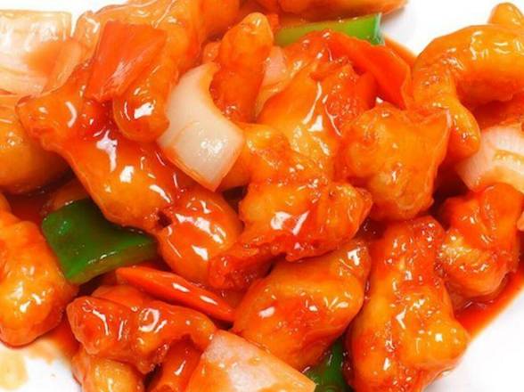 Order Sweet and Sour Chicken (V) food online from Fire Bowl Cafe store, Round Rock on bringmethat.com