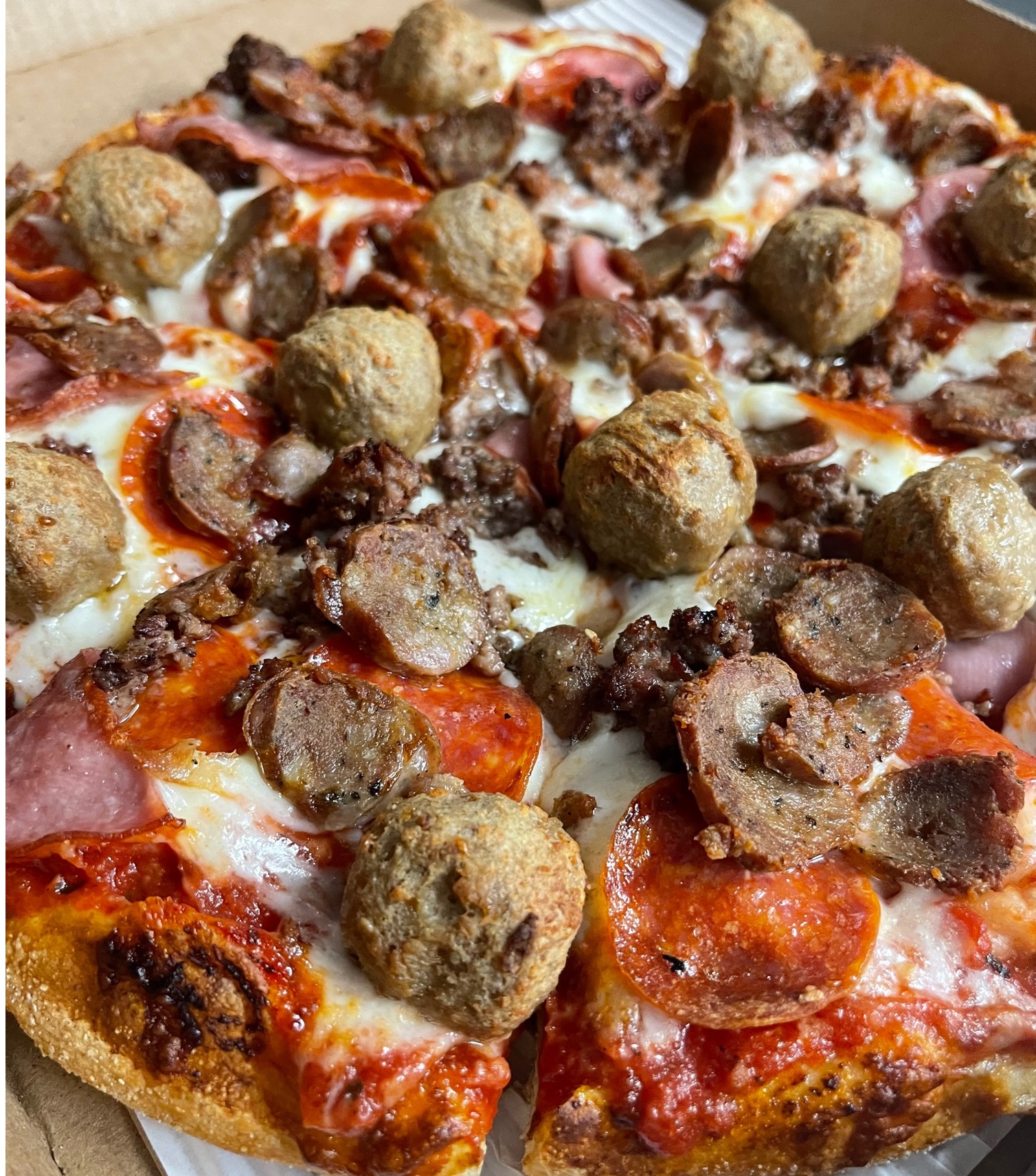 Order Meat Lovers Pizza food online from Ameci Pizza & Pasta store, Thousand Oaks on bringmethat.com