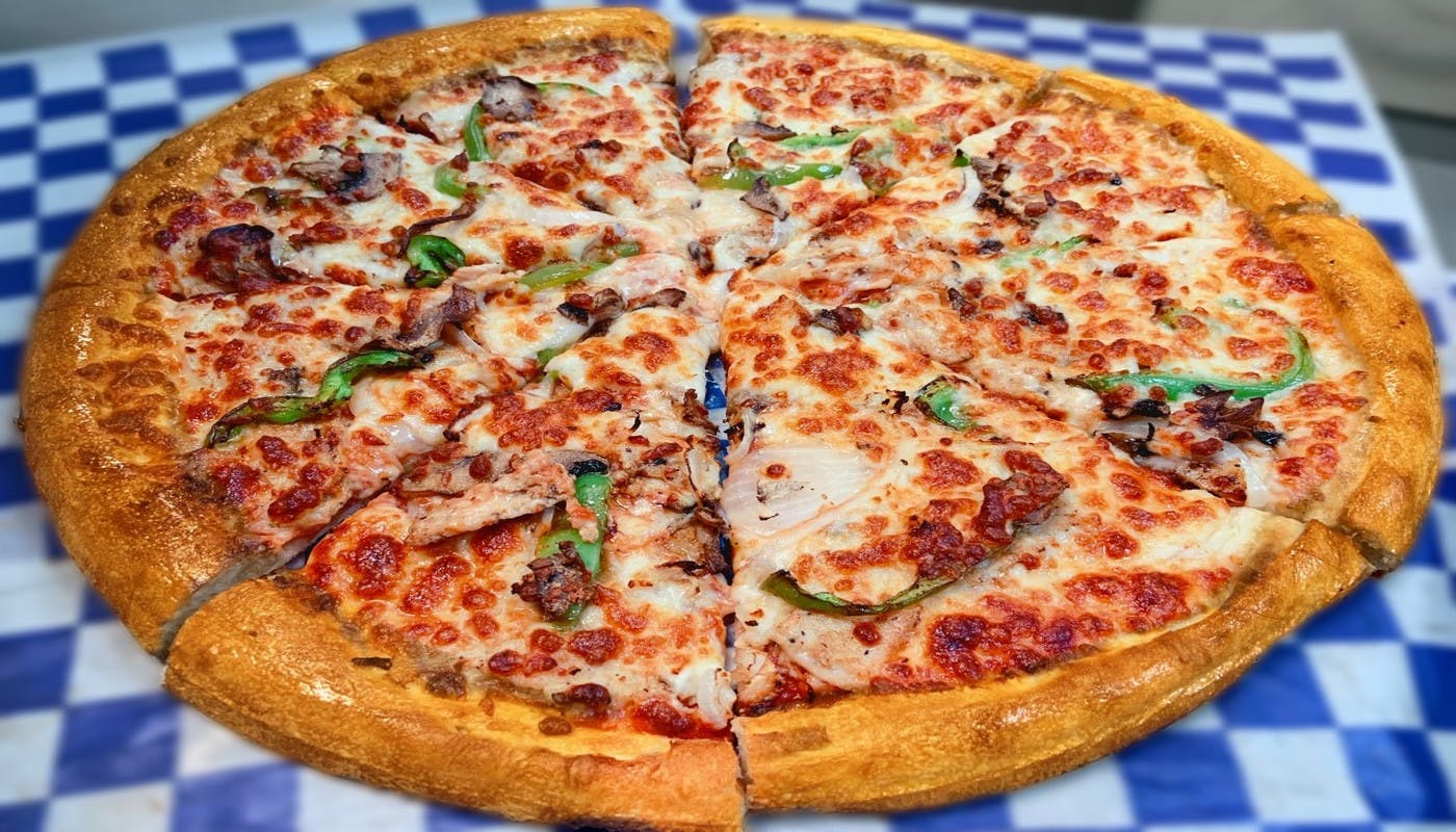 Order 10'' Small Grilled Chicken Pizza - Small 10'' food online from Village Pizza and Seafood store, Pasadena on bringmethat.com