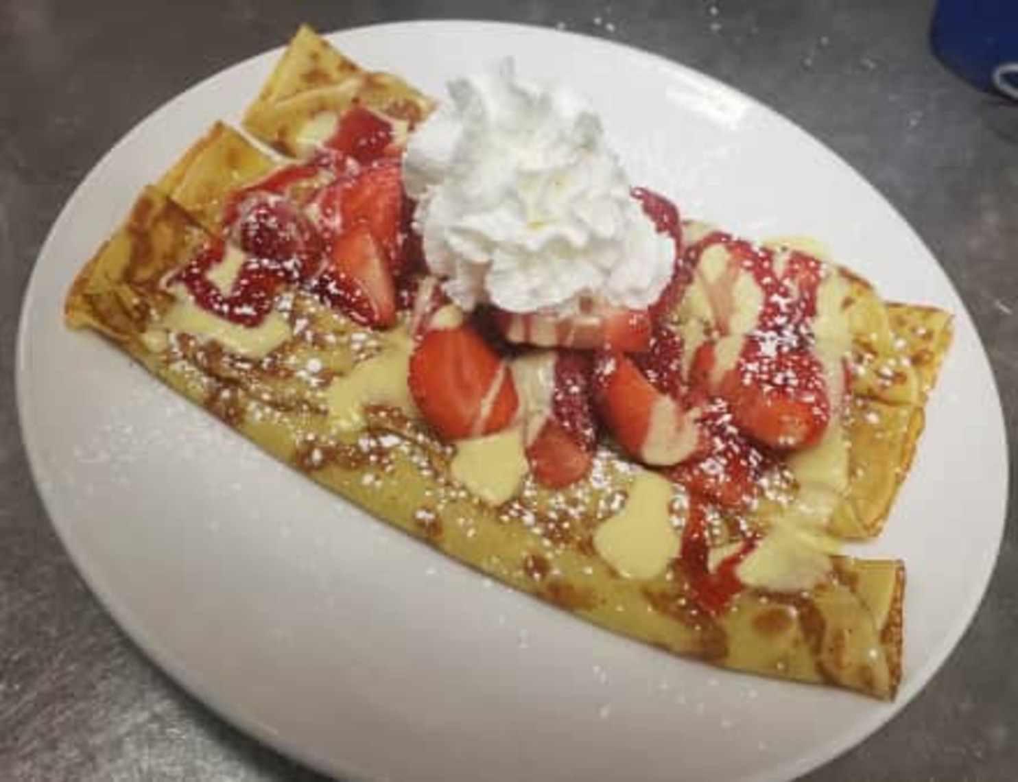 Order Strawberries & Cream Crepe food online from Buttermilk store, Naperville on bringmethat.com