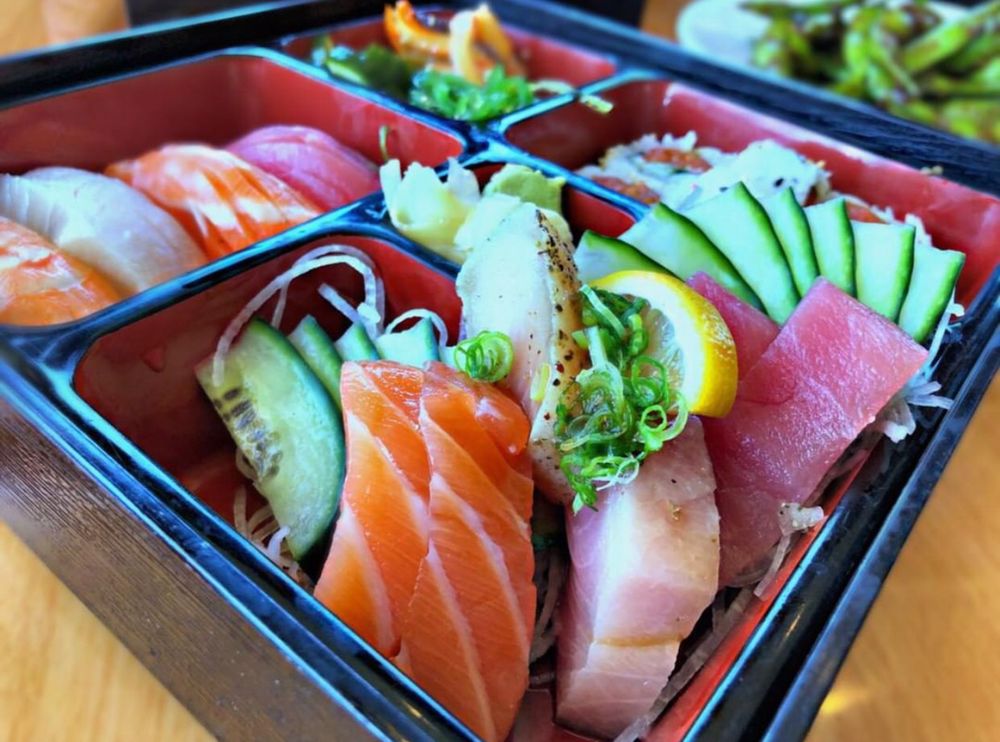 Order 6. Sushi & Sashimi Bento food online from Kumi Ko store, Compton on bringmethat.com