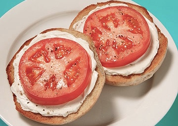 Order Bagel with Cream Cheese and Tomato food online from Frank's Philly Cheesesteaks store, New York on bringmethat.com
