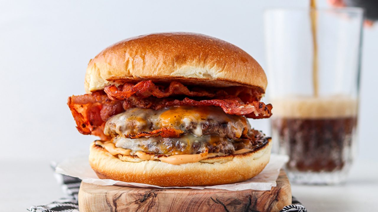 Order Super Bacon Cheeseburger food online from Spillway Diner store, Brandon on bringmethat.com