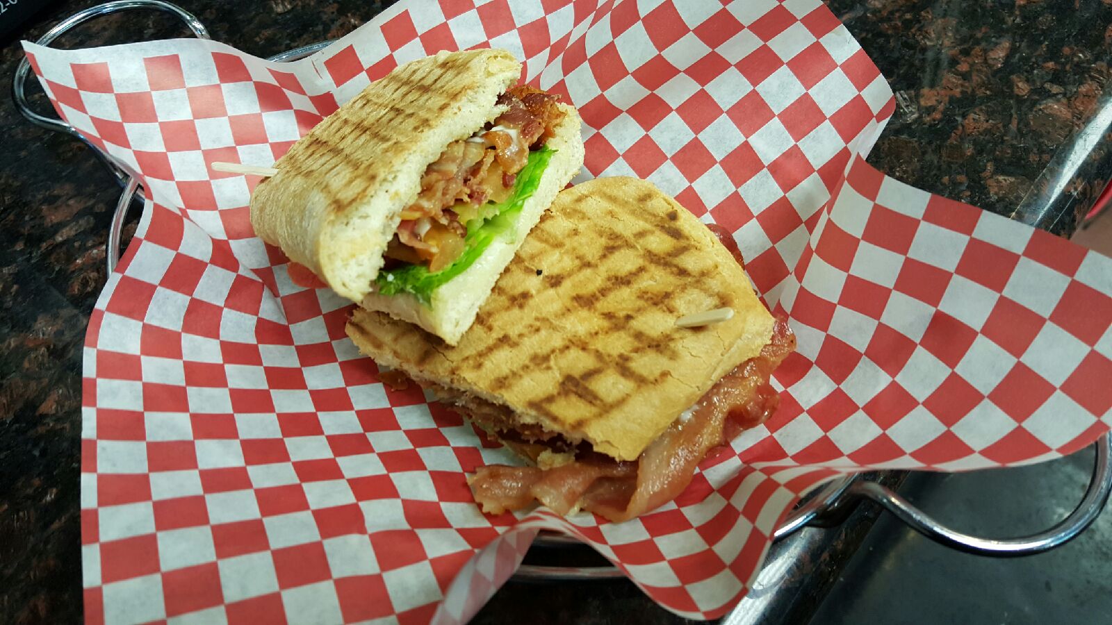 Order BLT Panini Combo food online from Espression Cafe store, Las Vegas on bringmethat.com