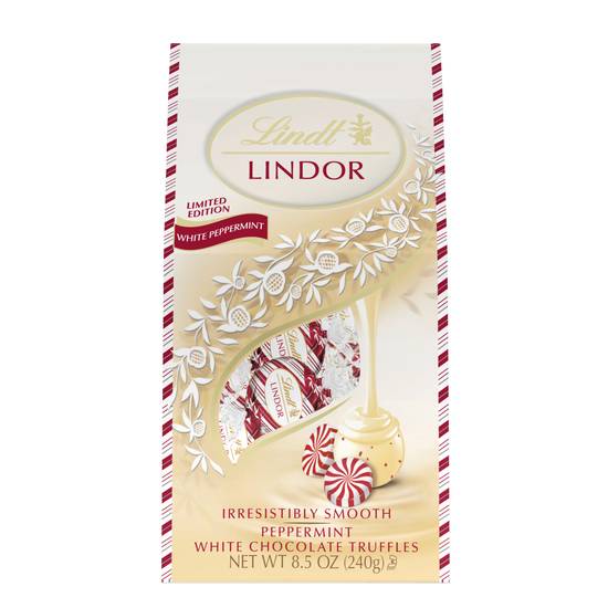 Order Lindor Truffles, Peppermint White Chocolate - 8.5 oz food online from Bartell Drugs store, NORTH BEND on bringmethat.com