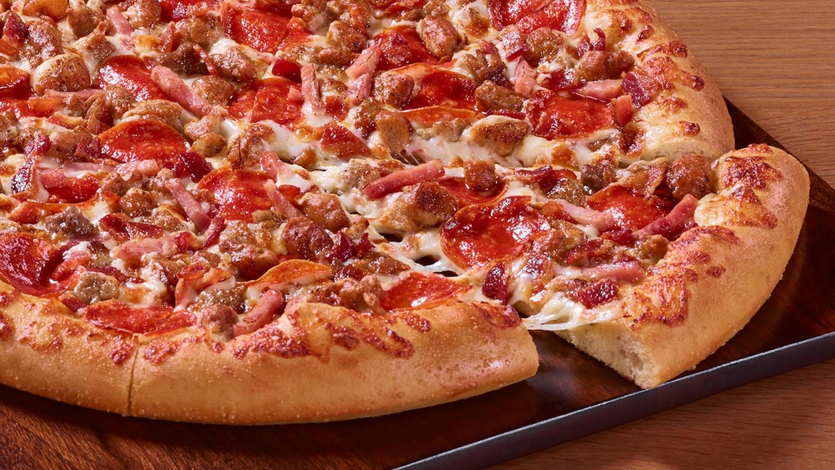 Order Large Meat Lovers food online from Pizza Shuttle store, Lawrence on bringmethat.com