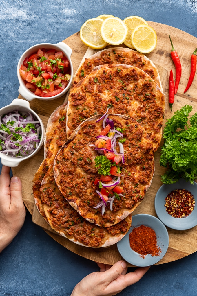Order Lahmacun Pizza food online from Brookline Family Restaurant store, Brookline on bringmethat.com