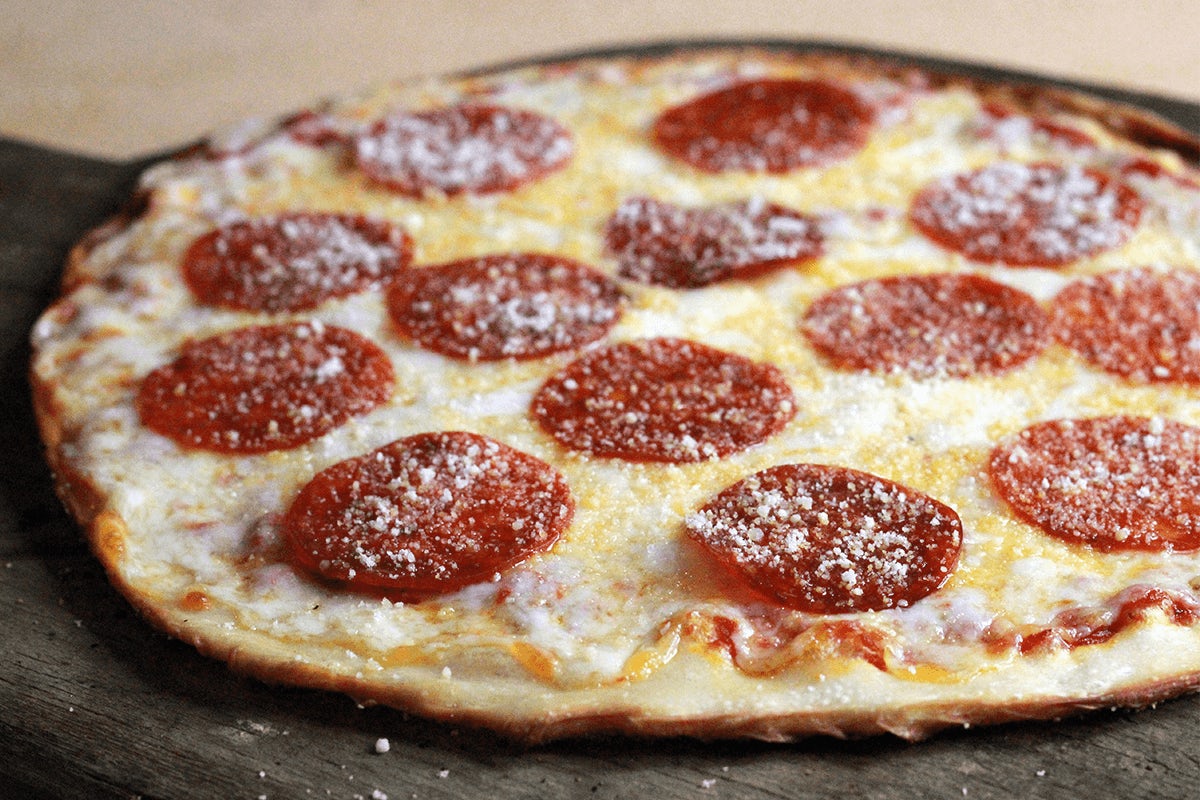 Order Classic Pepperoni Pizza food online from Pizzarev River Walk store, Bakersfield on bringmethat.com