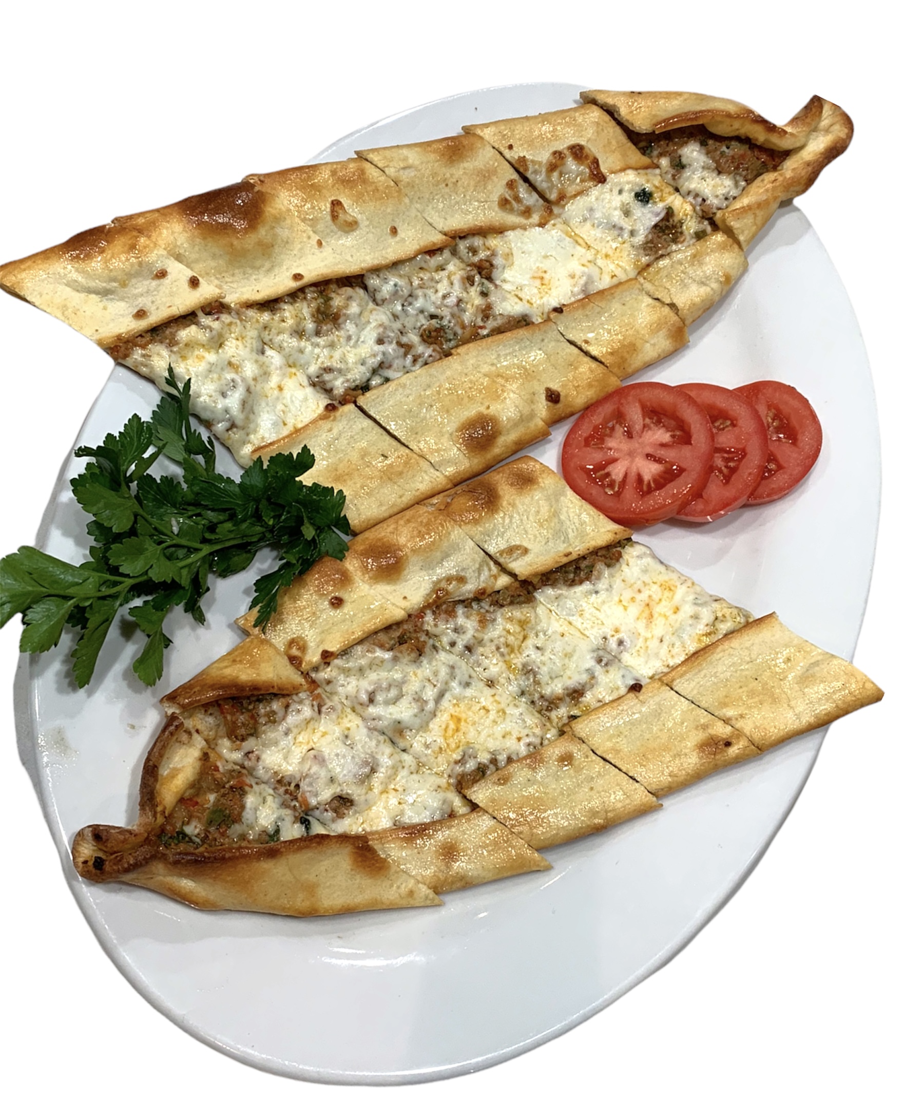 Order 46. Ground Meat Pide food online from Sophra Grill store, New York on bringmethat.com