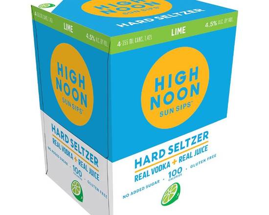 Order High Noon, Lime Vodka & Soda · 12 oz can × 24 (Units of 4) food online from House Of Wine store, New Rochelle on bringmethat.com