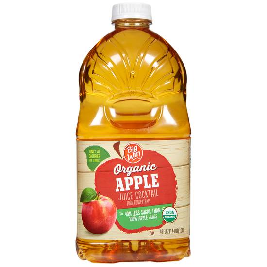 Order Big Win Organic Apple Juice Cocktail (46 oz) food online from Rite Aid store, Canton on bringmethat.com