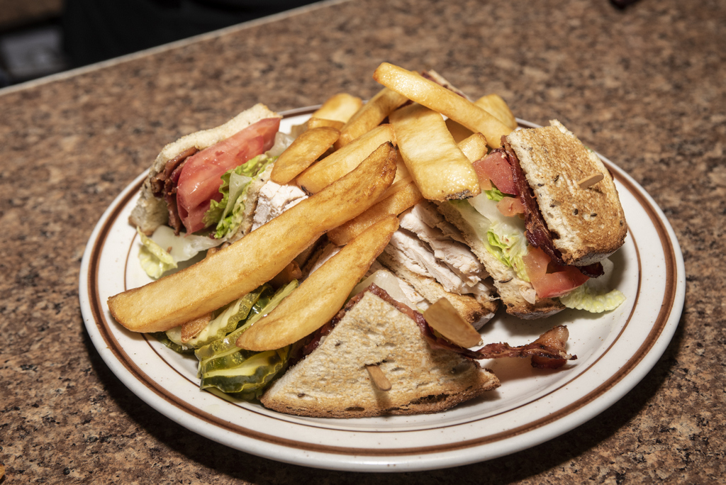 Order Turkey Club Sandwich food online from Parkside Diner store, Rochester on bringmethat.com
