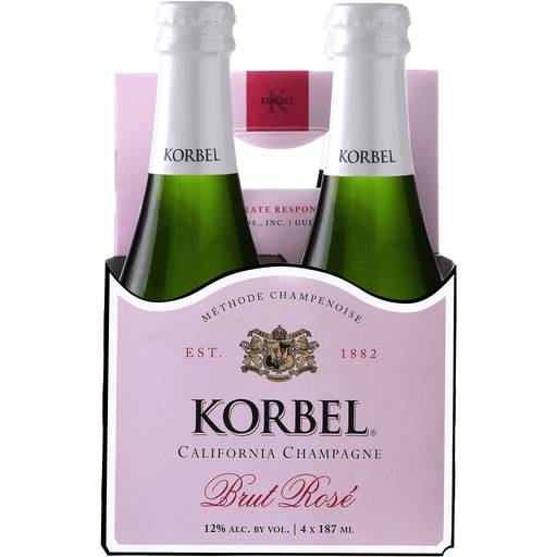 Order Korbel Champagne Brut Rose (4PK 187 ML) 126244 food online from Bevmo! store, Torrance on bringmethat.com