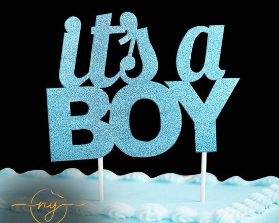 Order It's a Male Cake Topper food online from Valbella Midtown store, New York on bringmethat.com