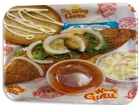 Order Fish Sandwich food online from The Wing Guru store, Collierville on bringmethat.com