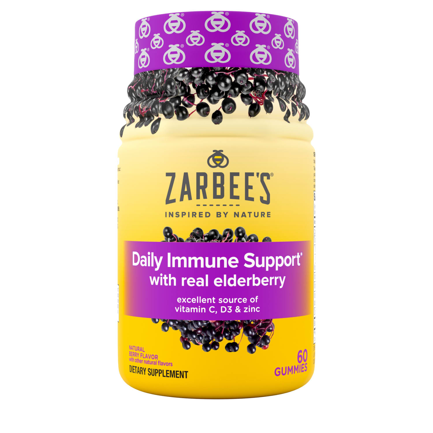 Order Zarbee's Naturals Elderberry Immune Support with Vitamin C & Zinc - Natural Berry, 60 ct food online from Rite Aid store, READING on bringmethat.com