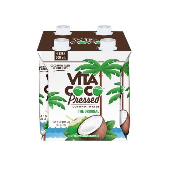 Order Vita Coco Pressed Coconut Water Original (16.9 oz x 4 ct) food online from Rite Aid store, San Diego on bringmethat.com